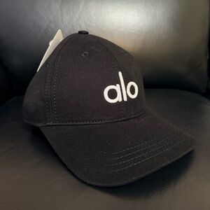 NEW ALO YOGA BLACK ADJUSTABLE UNISEX HAT BASEBALL CAP